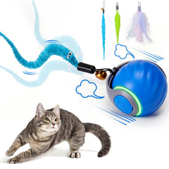 BABORUI Interactive Cat Toy Ball with three tails for indoor enrichment.