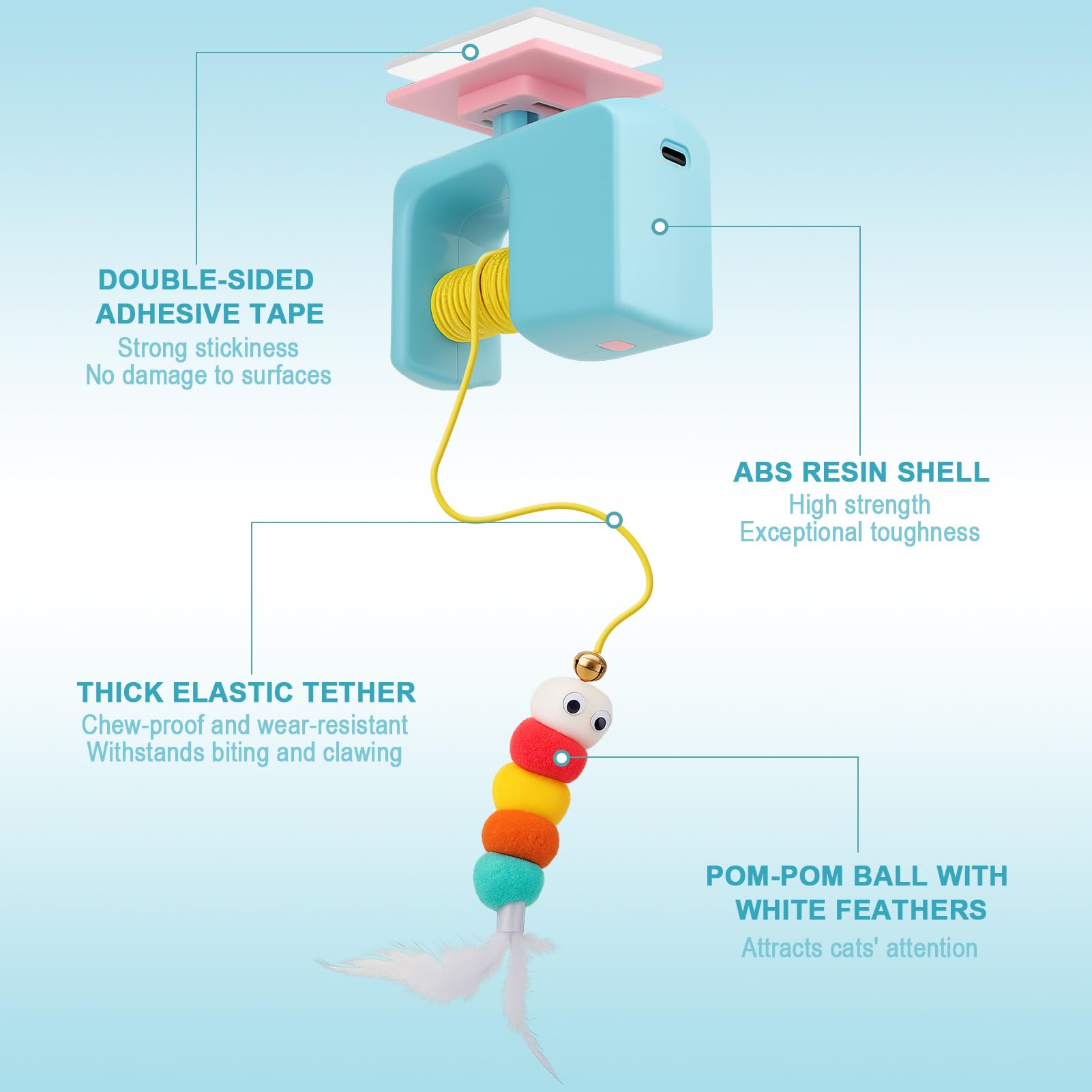 BABORUI Interactive Cat Toy quiet motor keeps sessions calm and focused.