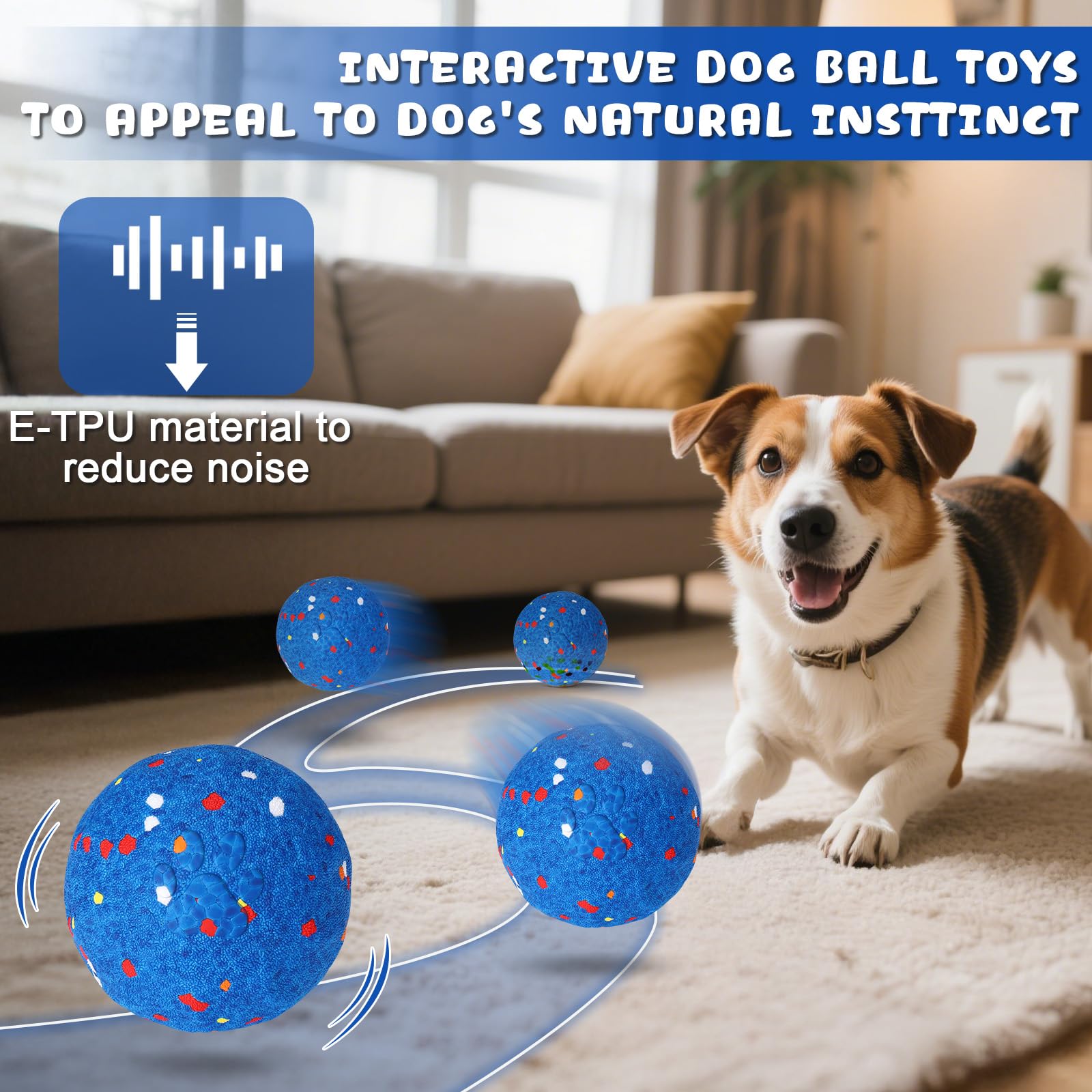 BABORUI interactive dog ball in action demonstrates autonomous movement for engaging play