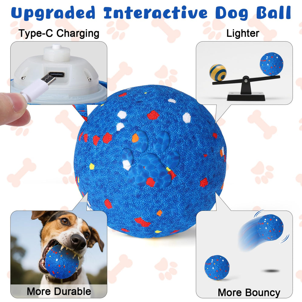 BABORUI interactive dog ball charging indicator showcases convenient rechargeable power
