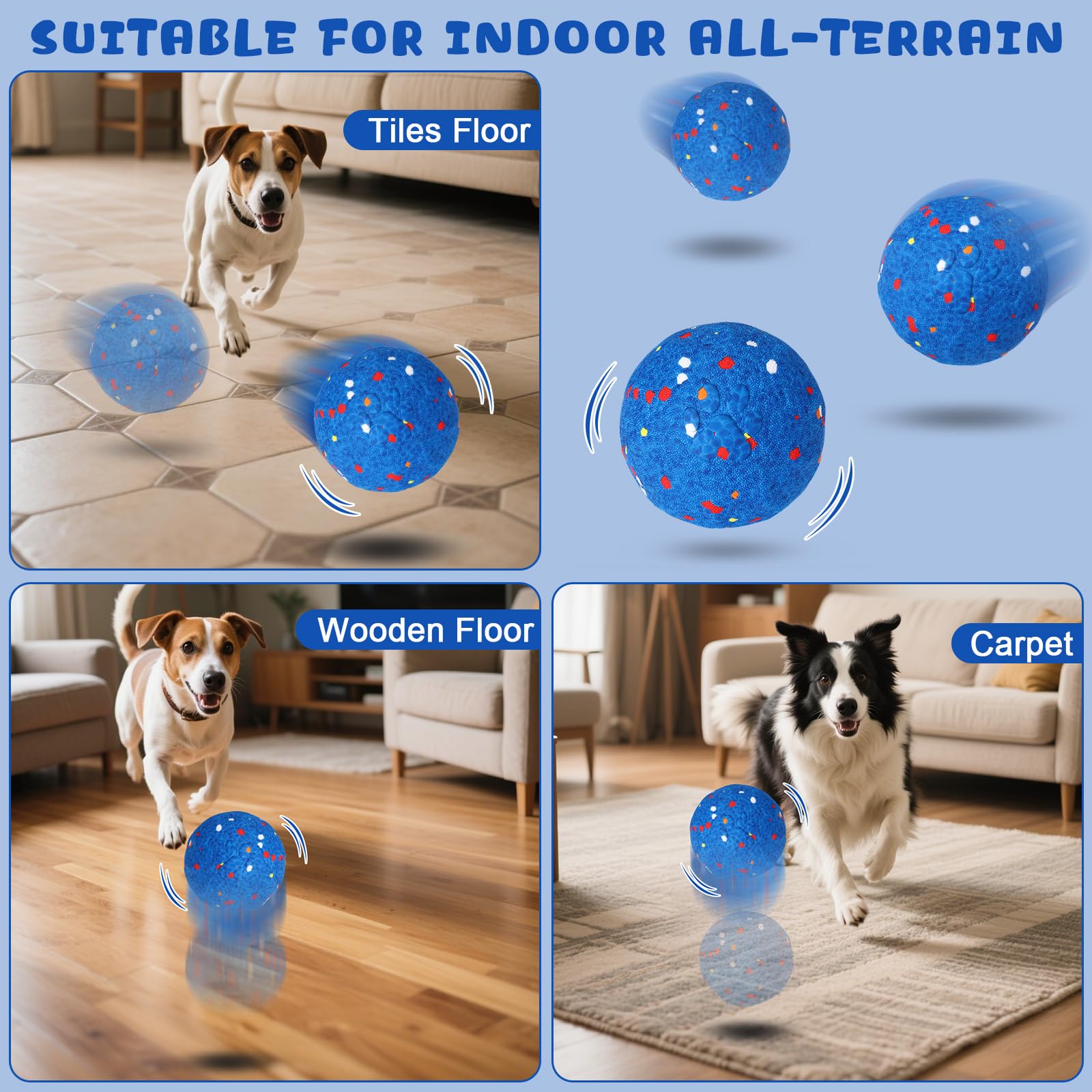 BABORUI interactive dog ball close-up reveals textured surface for chewing stimulation