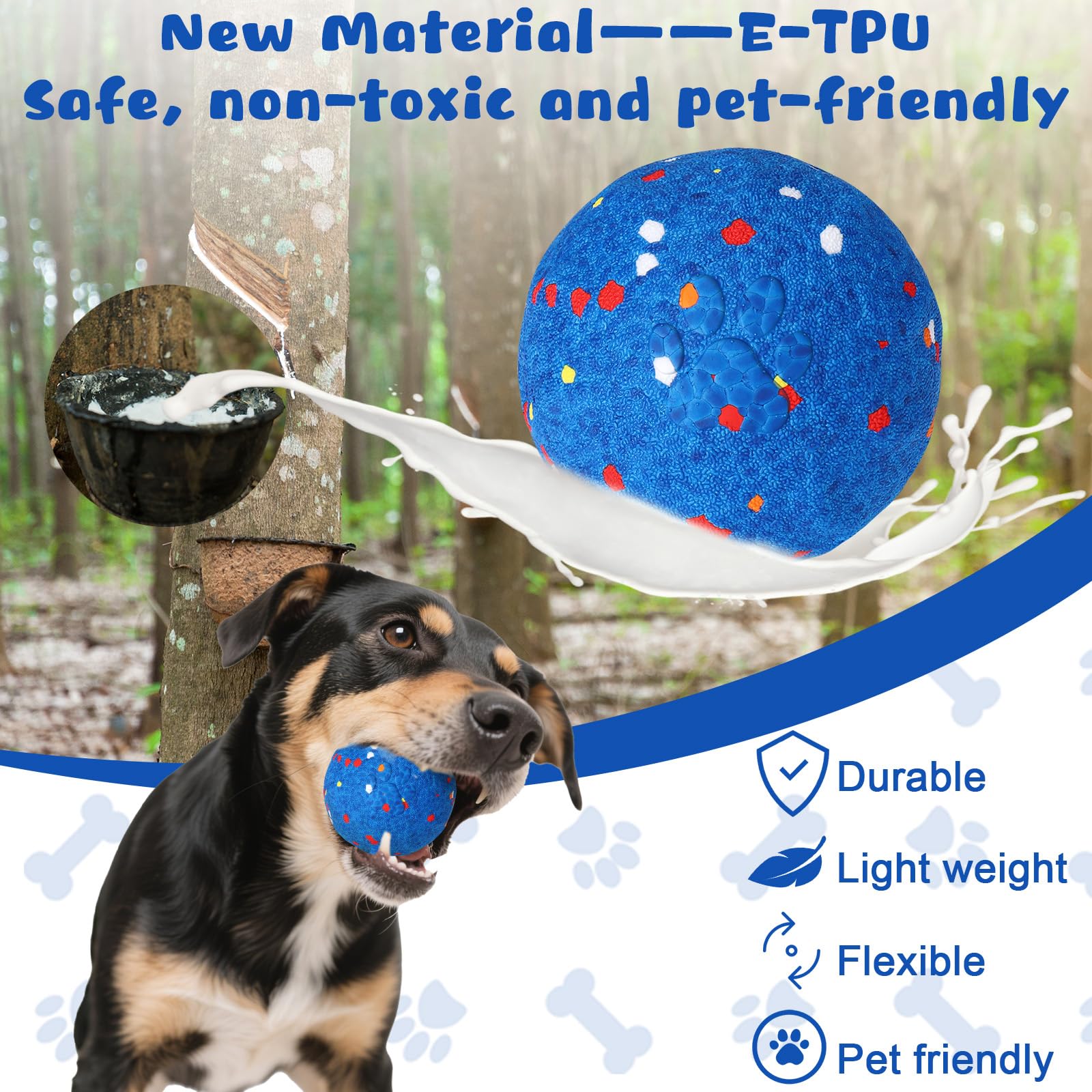 BABORUI interactive dog ball top view shows rechargeable design for long-lasting sessions