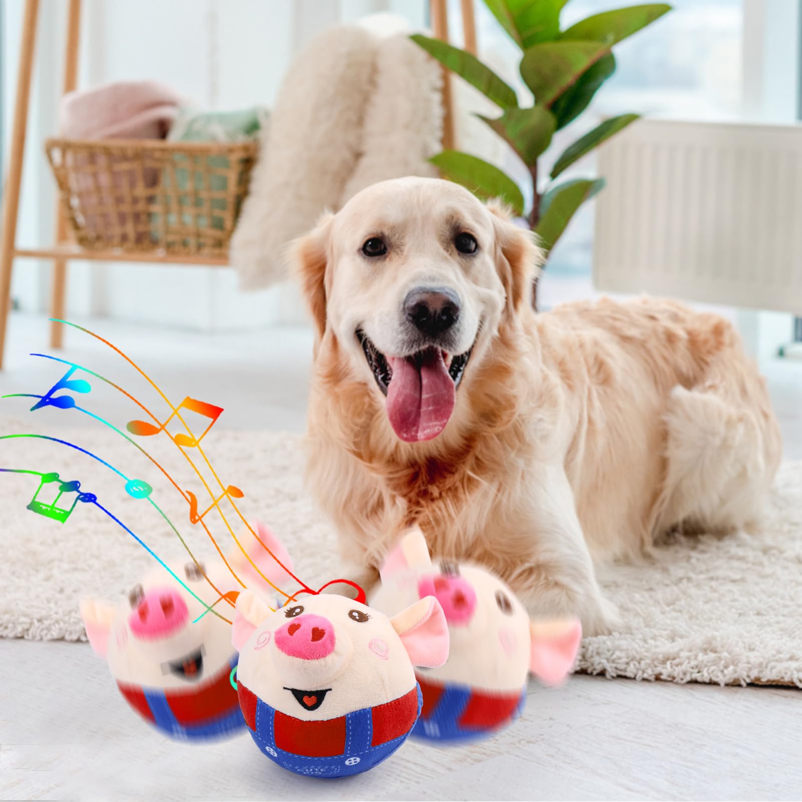 BABORUI moving pig toy in red color keeps dogs engaged with motion and stimuli.