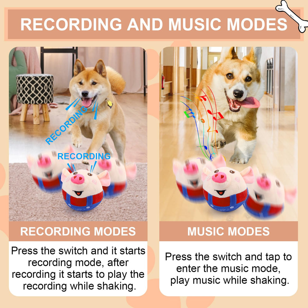 BABORUI pig dog toy with vibration switch enables easy control during interactive sessions.