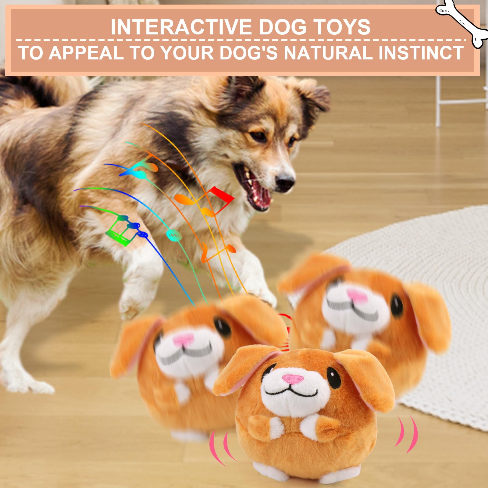 BABORUI recording mode display demonstrates customizable sounds to excite dogs.