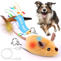 BABORUI interactive mouse toy with lights engages dogs and invites active playtime
