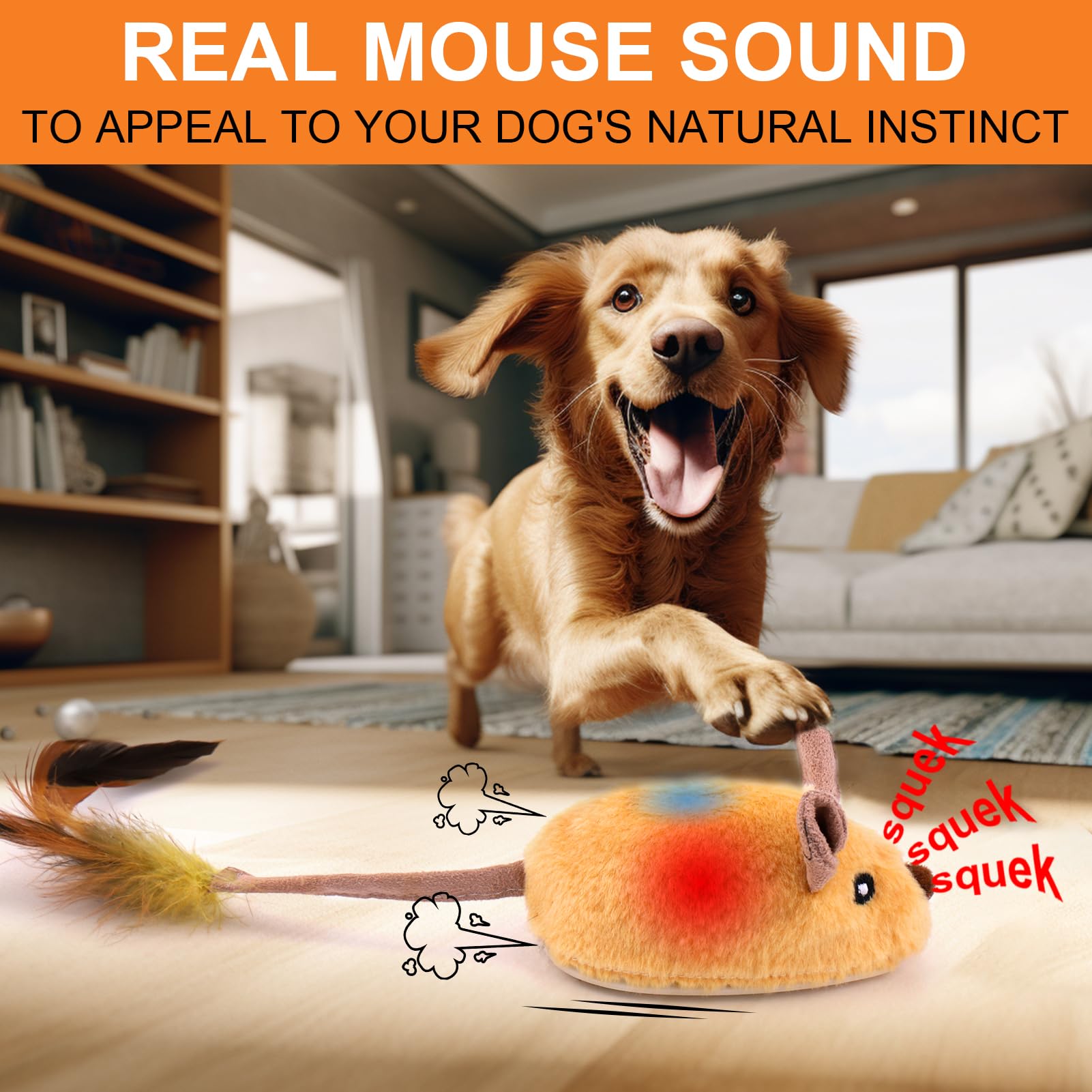 BABORUI mouse on floor demonstrates simple plug-and-play setup for instant play