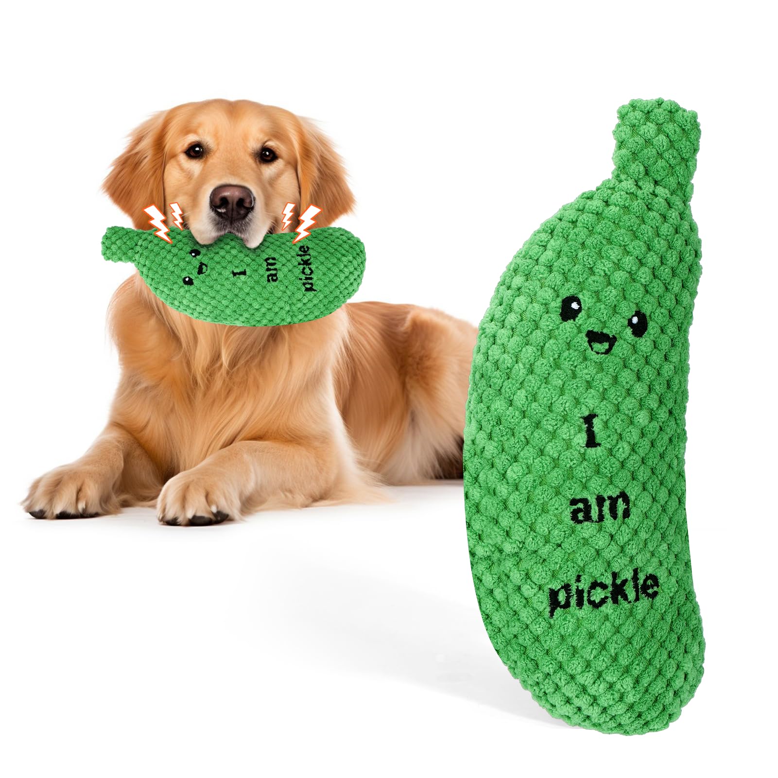 BABORUI Pickle Toy front view, plush design for engaging dog play.