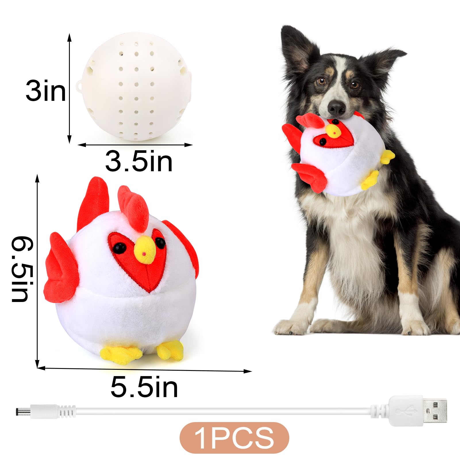 BABORUI rooster toy protective cover enhances durability against chewers.