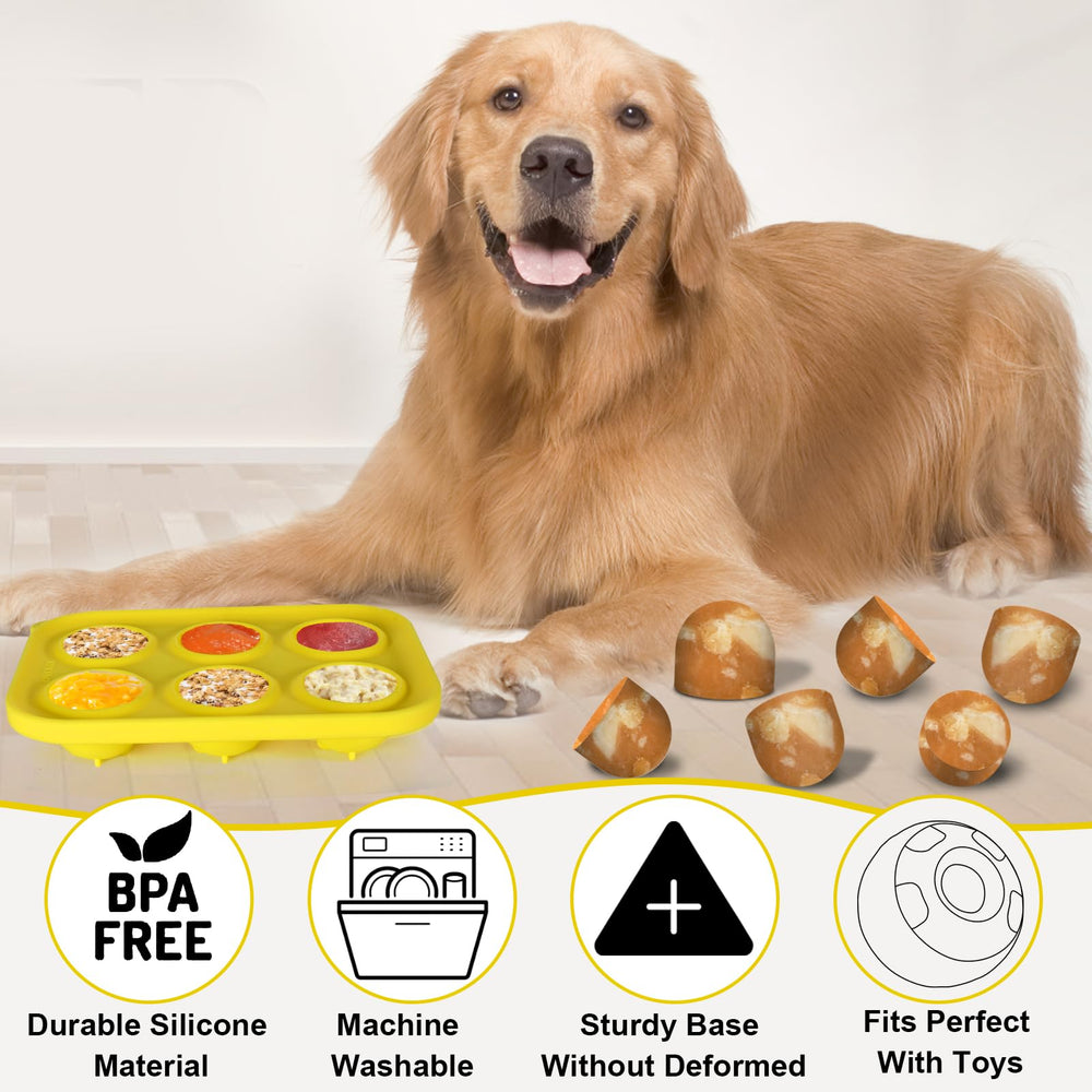 BABORUI small-dogs pupsicle mold filled with yogurt and pumpkin