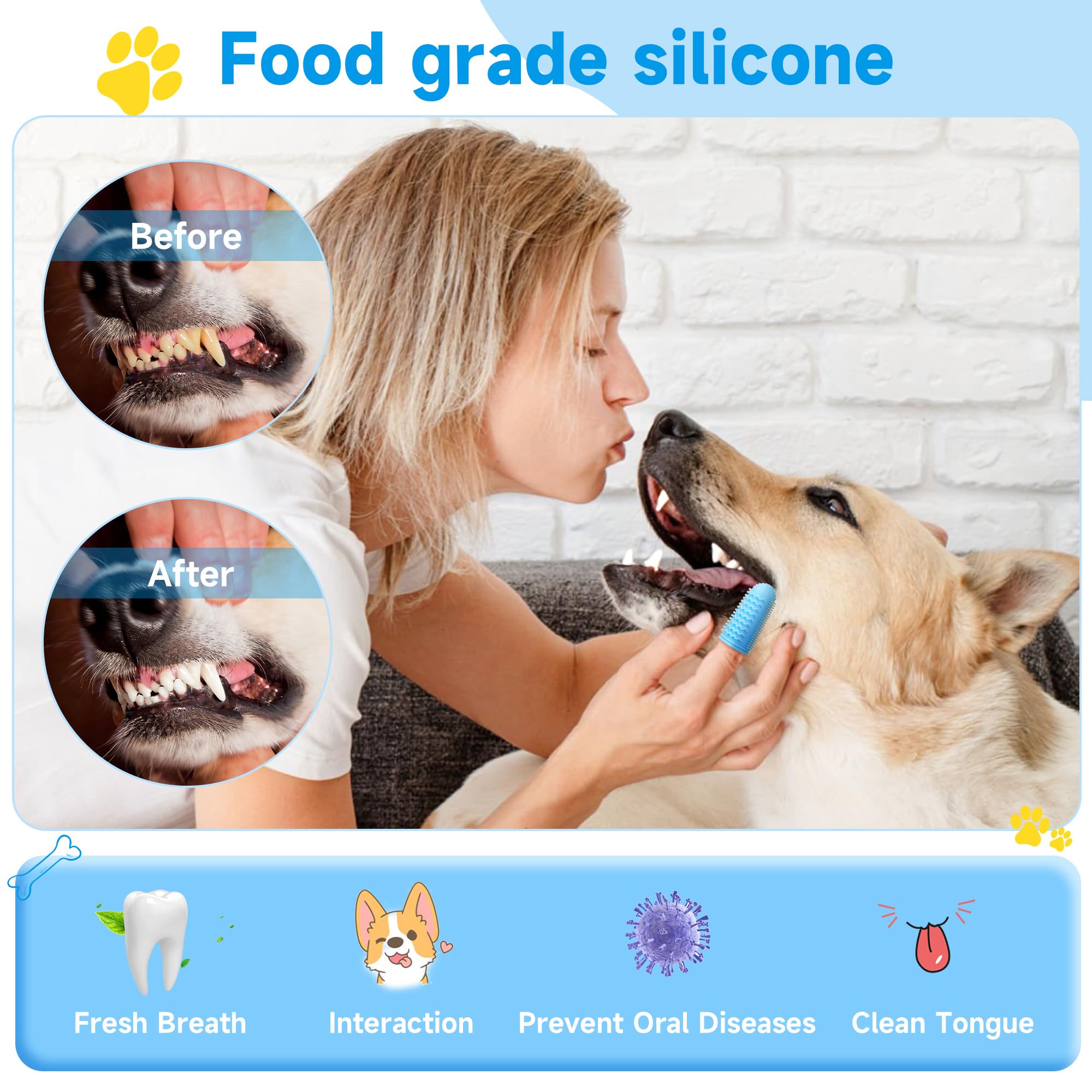Babove dog toothbrush compact design fits small dogs and puppies for easy cleaning
