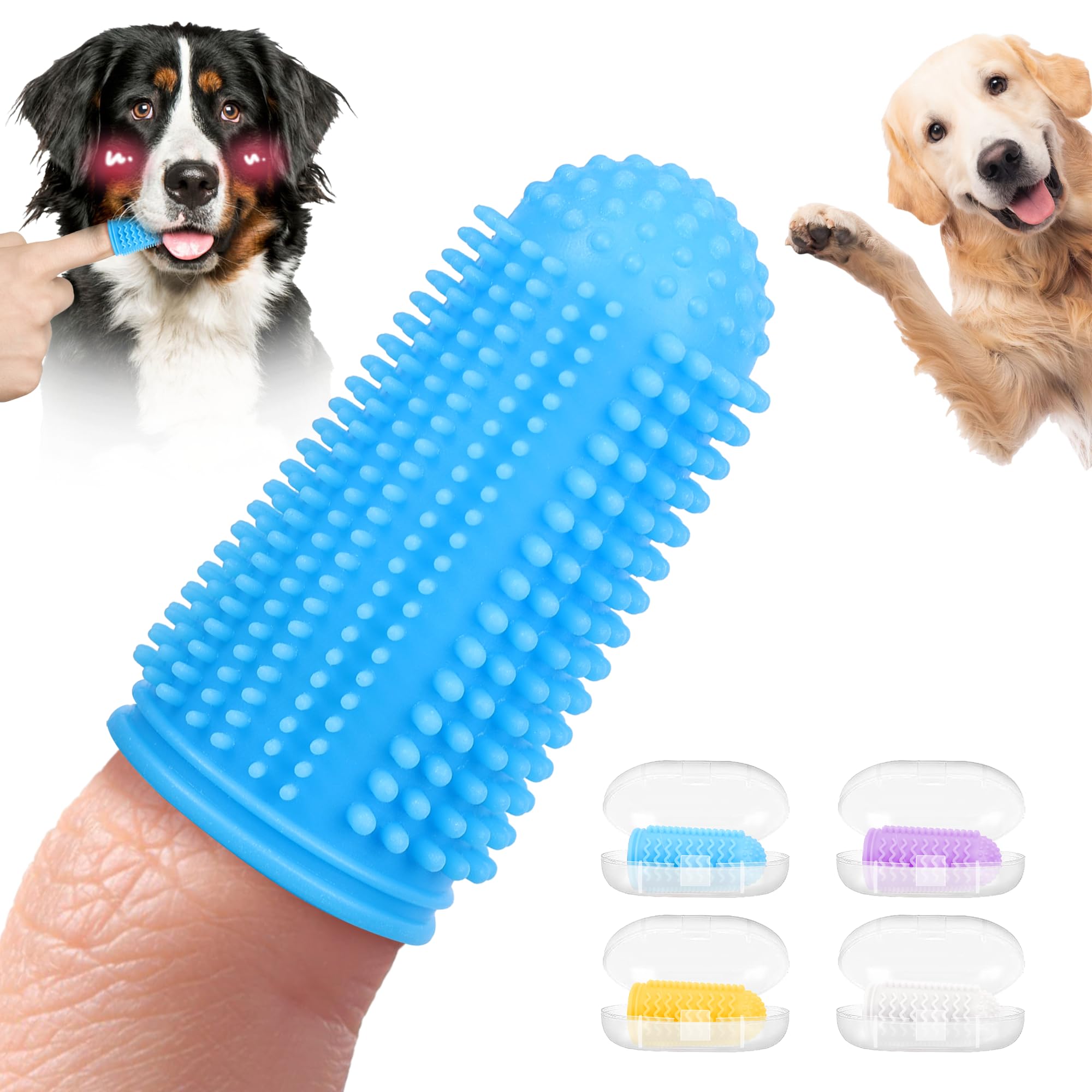 Babove dog toothbrush finger design enables gentle brushing for most dogs
