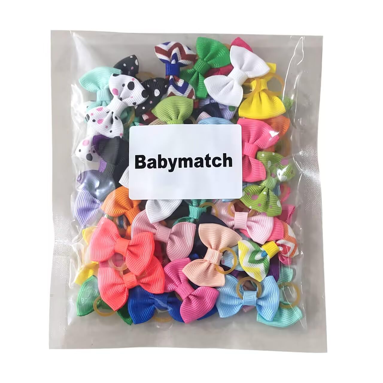 Babymatch puppy bows 60 pieces provide ample color-play options for rotation