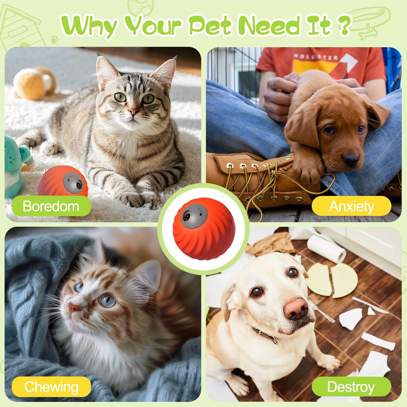 Babyye motion-activated feeder ball demonstrates durable, motion-driven play for curious pets.