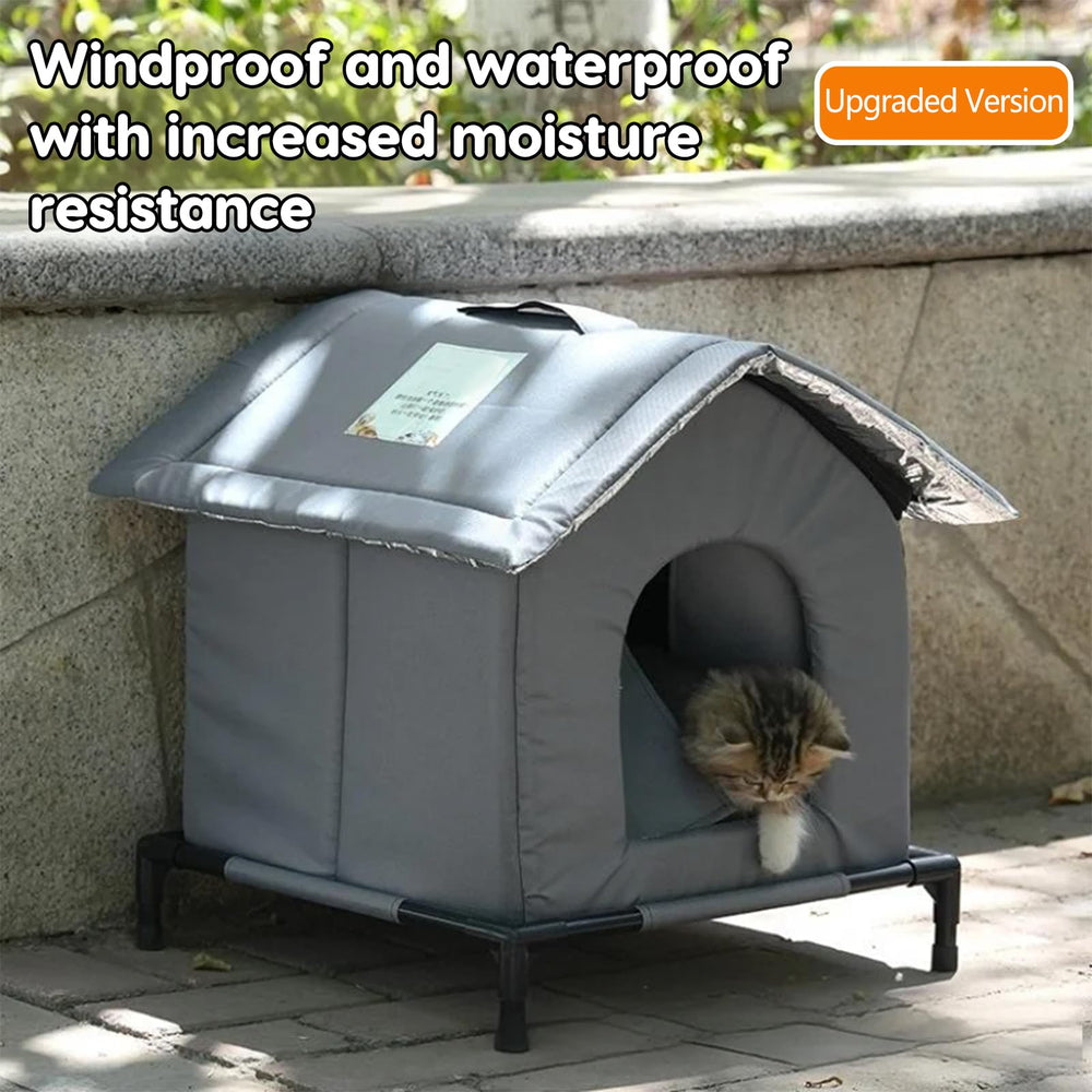 babyye Outdoor Cat House insulation-heat-trap — triple-layer warmth for chilly outdoors.