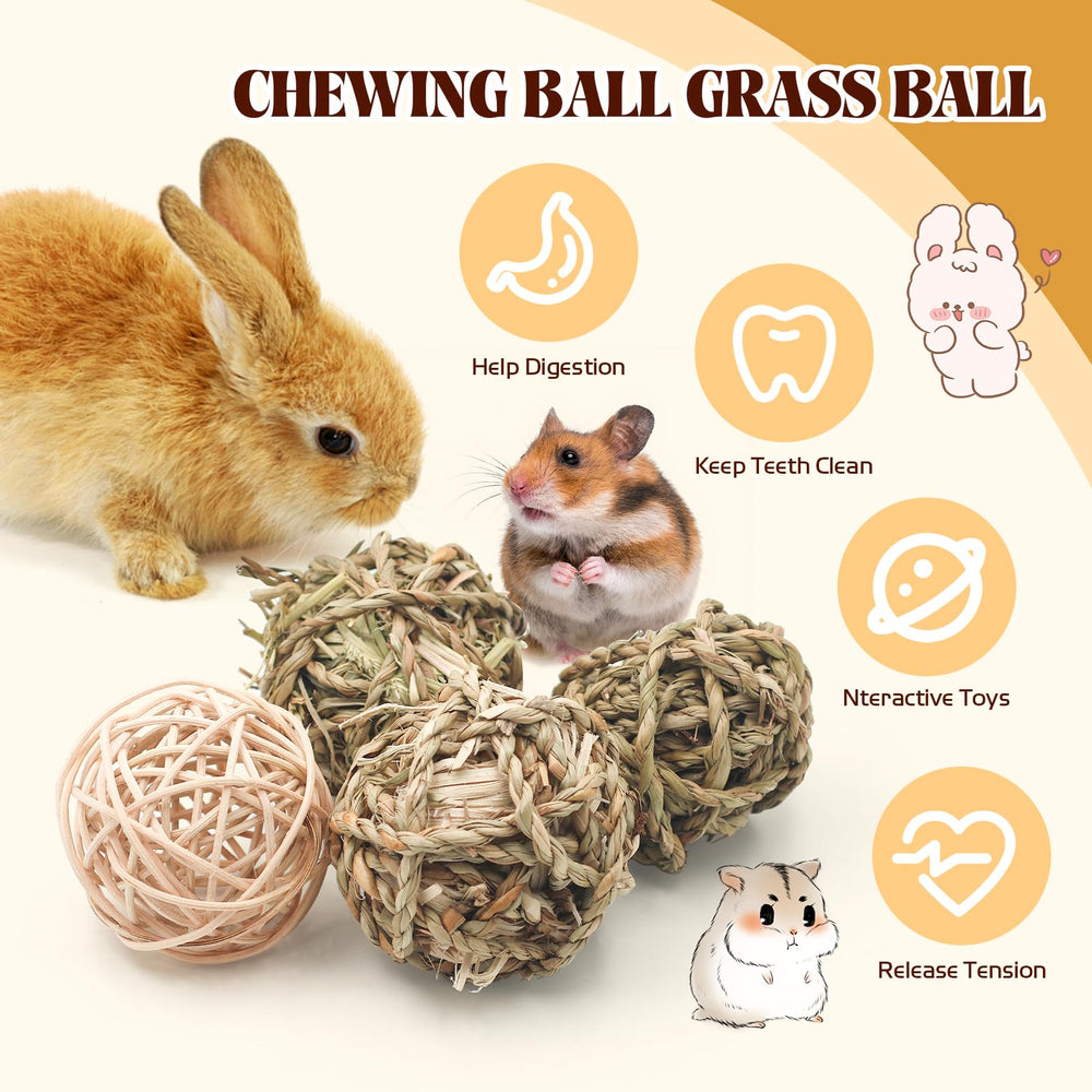 Bac-kitchen 2-4 inch grass ball rolling and chasing action for small pets