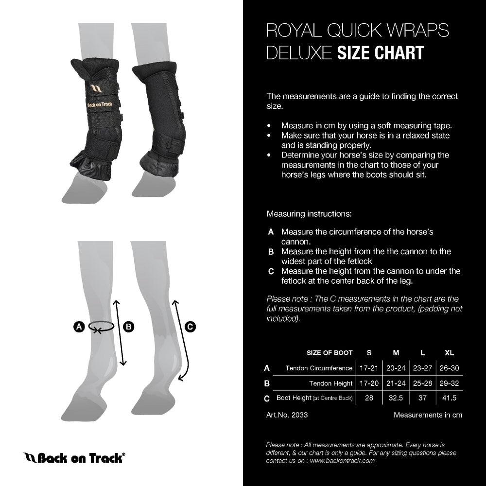 Back on Track Royal Quick Wraps Deluxe anatomically shaped wrap for reduced tendon pressure