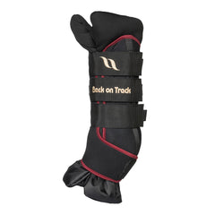 Back on Track Royal Quick Wraps Deluxe horse leg wrap in wine with secure closure for stable support