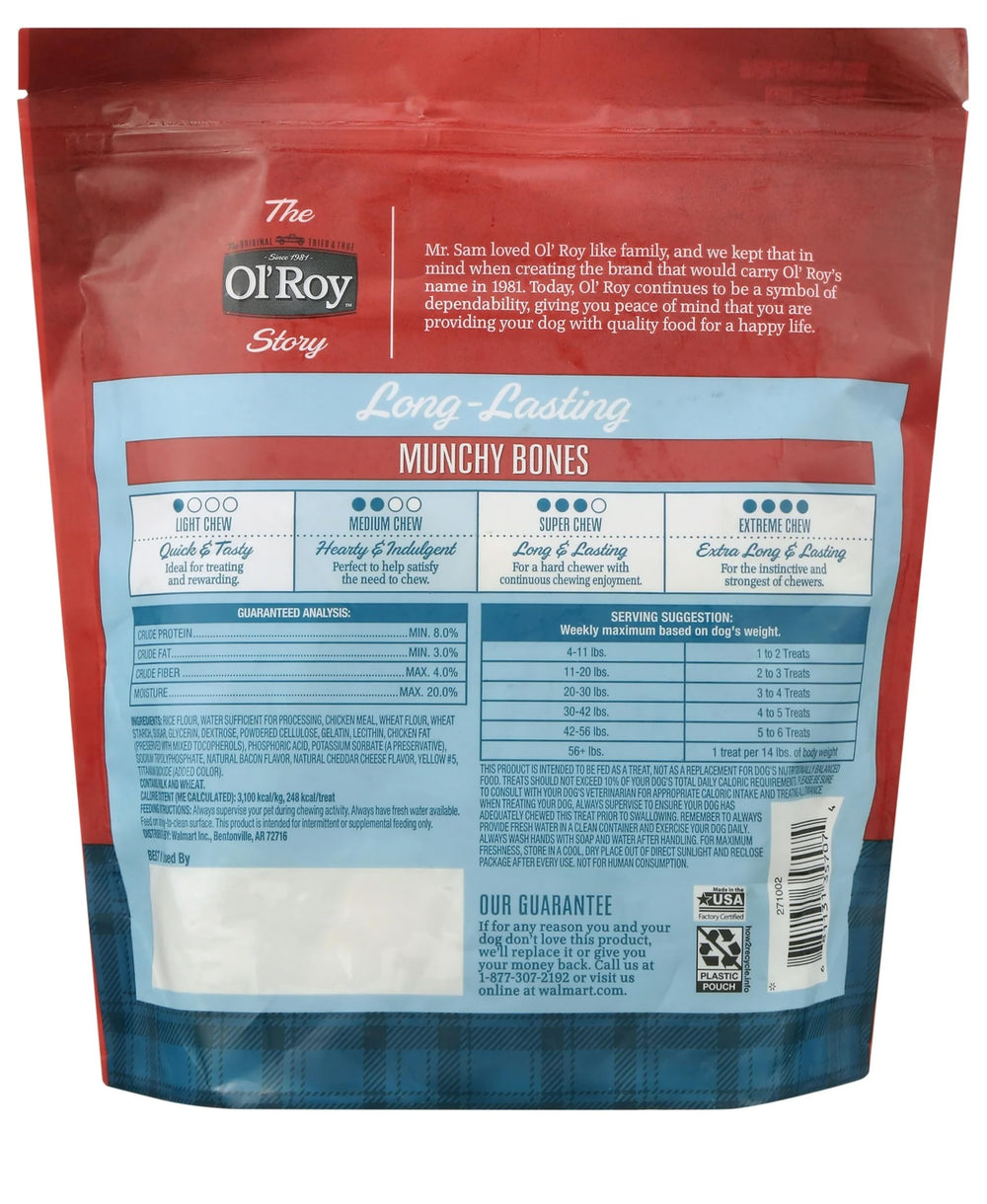 Bacon-cheese dog bones dental care benefits—safe chewing for medium and large dogs