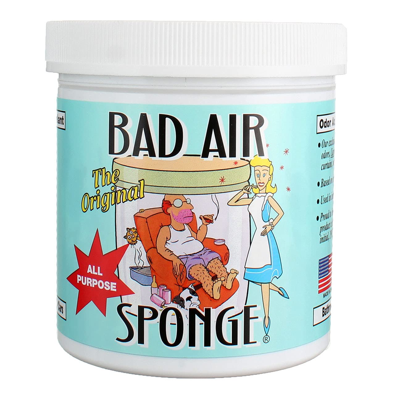 Bad Air Sponge is USA-made and safe around family and pets.