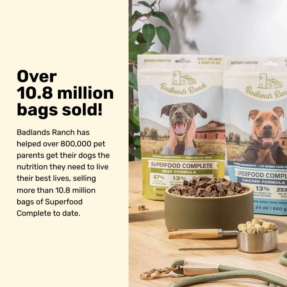 BADLANDS RANCH 24oz packaging closeup conveys sturdy, ready-to-serve convenience.