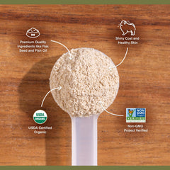 Badlands Ranch flax-seeds provide essential fatty acids for a softer coat.