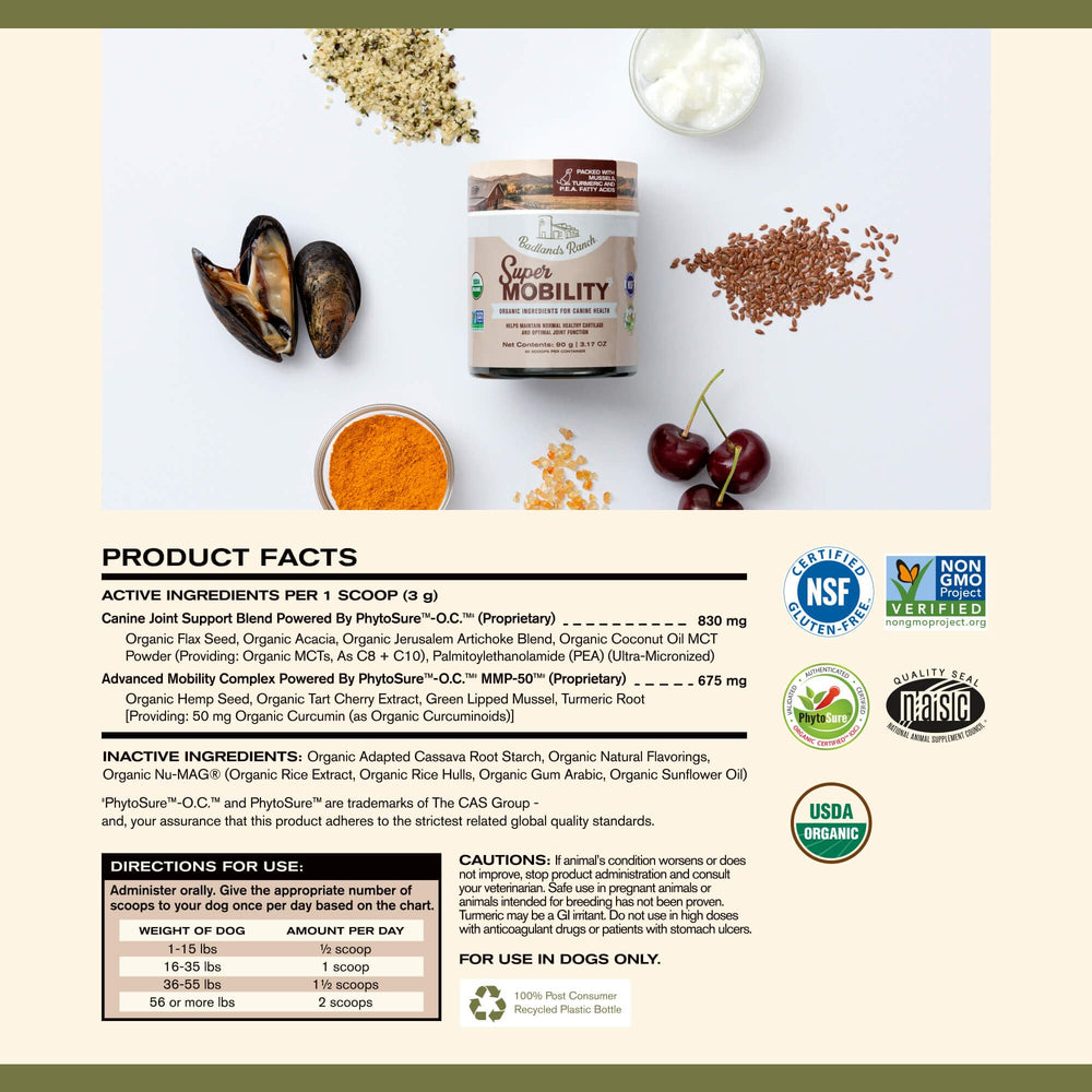 Green-lipped mussel ingredient image from Badlands Ranch signals omega-3 rich joint nourishment.