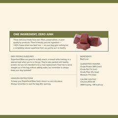 BADLANDS RANCH traceable ingredient label highlights single-ingredient beef liver.