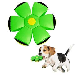 BADWALT flying saucer ball green front view for durable, interactive play.