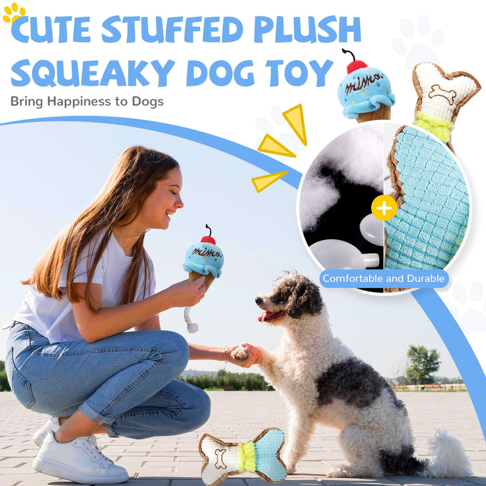 BAEJMJK blue plush squeaky bone toy offering soft comfort and engagement.