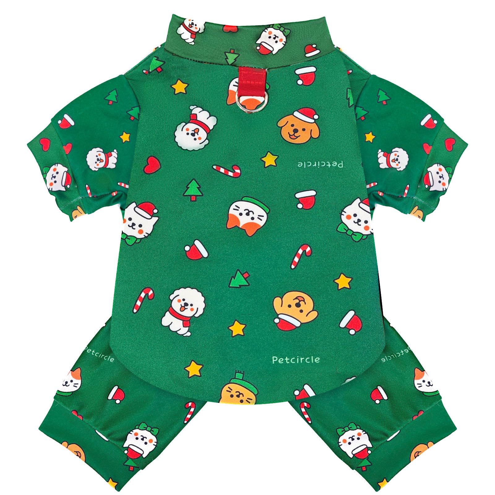 BAEJMJK Christmas dog pajamas green XL front view for cozy holiday lounging