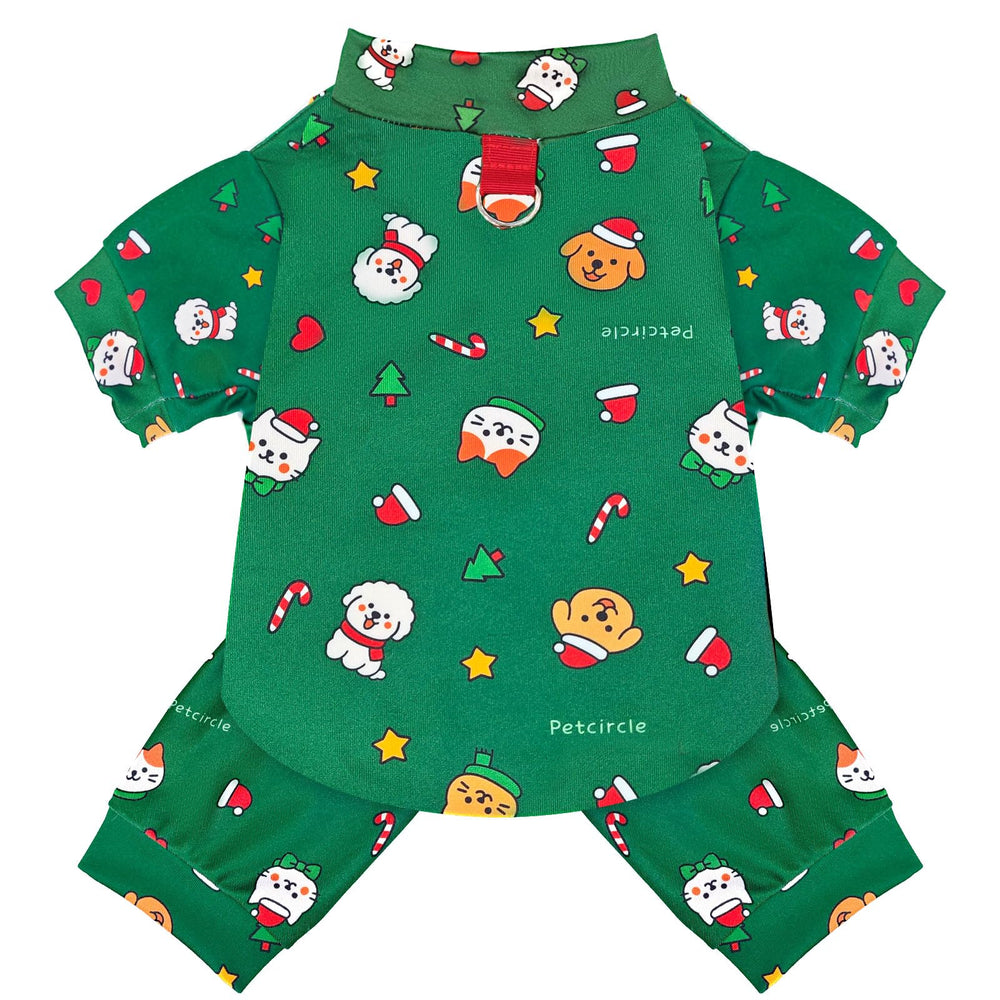 BAEJMJK Christmas dog pajamas green XL front view for cozy holiday lounging