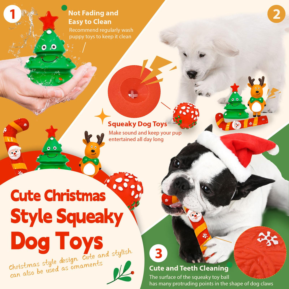BAEJMJK Christmas tree dog toy—festive chew and teething fun for pups