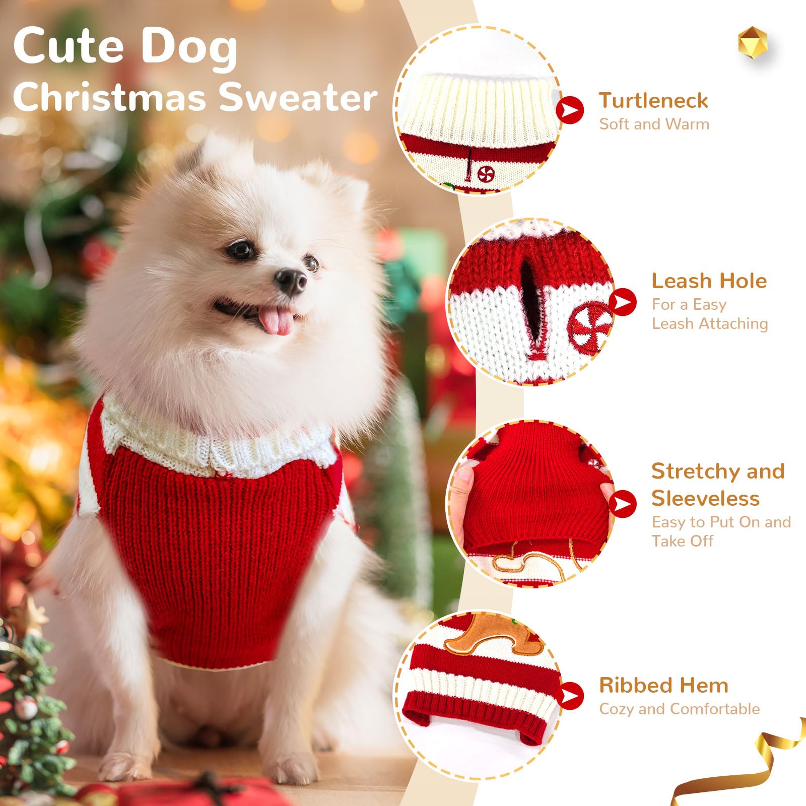 BAEJMJK dog christmas sweater during family photo session