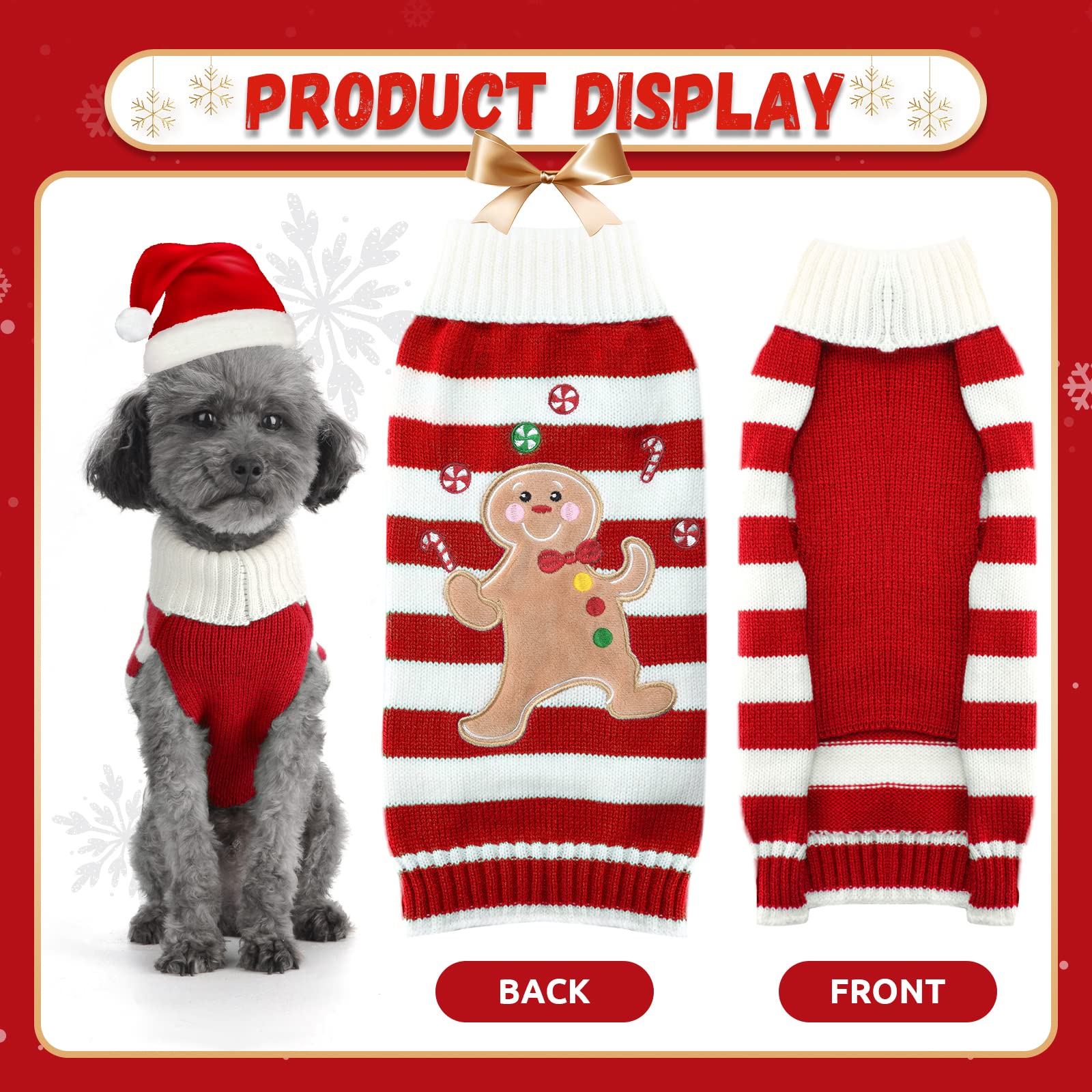BAEJMJK large dog wearing red sweater cozy winter look