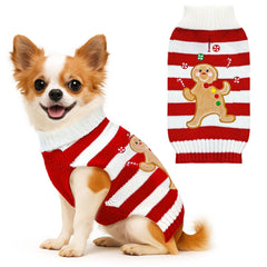 BAEJMJK dog christmas sweater red turtleneck front view for warmth