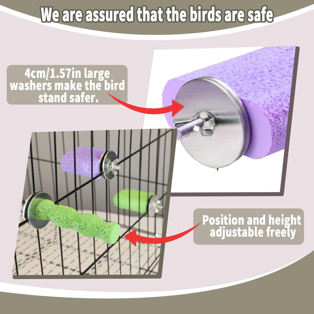 Baeruuss beak-and-claw grinding perches support natural grooming behaviors.