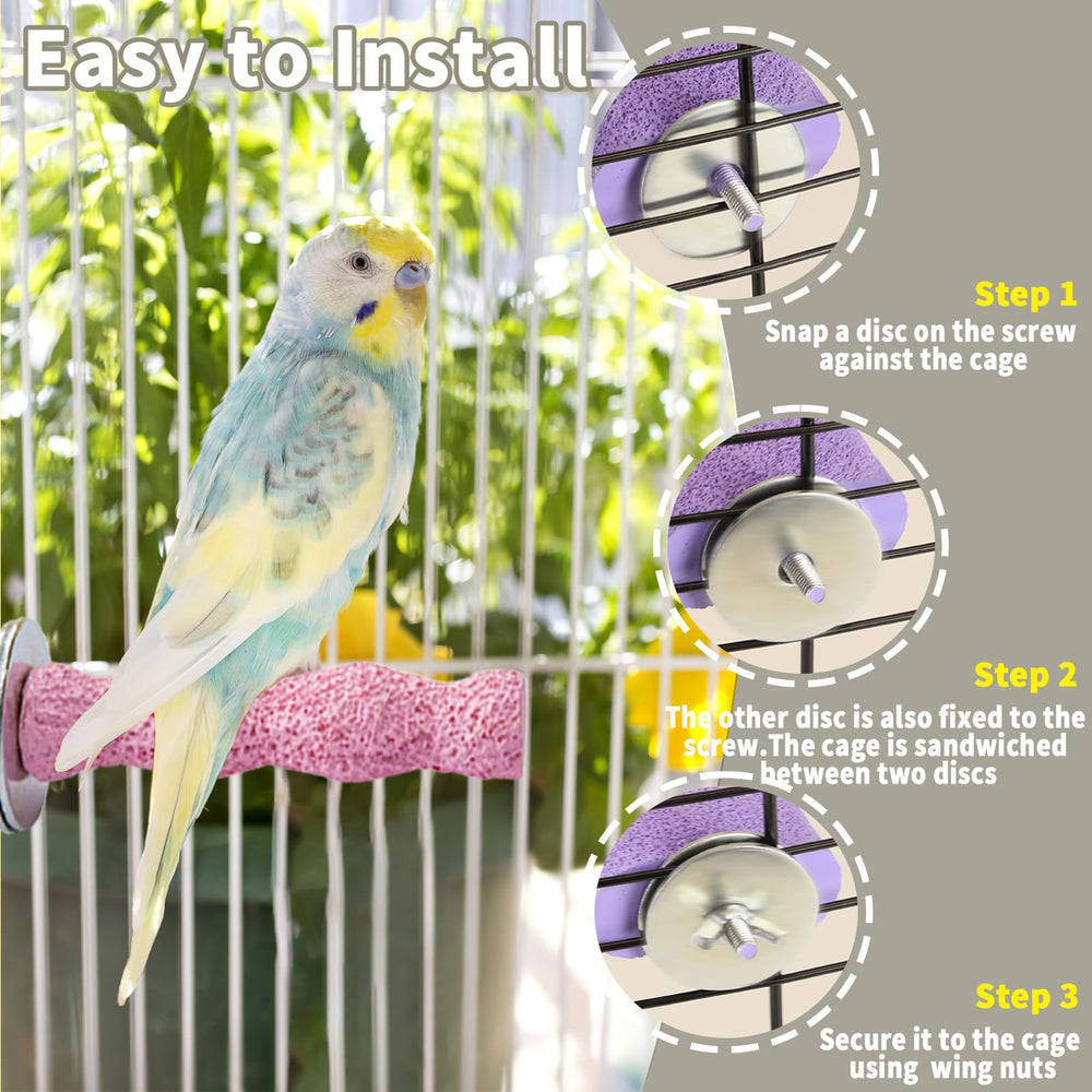 Baeruuss resin-based perch toy is water-resistant and odor-free for safe use.
