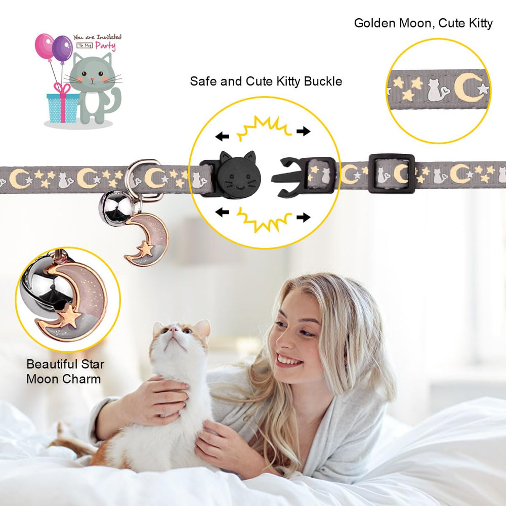 Baeuppit adjustable cat collars in 6.9-10.7 and 8.0-13.0 inches.