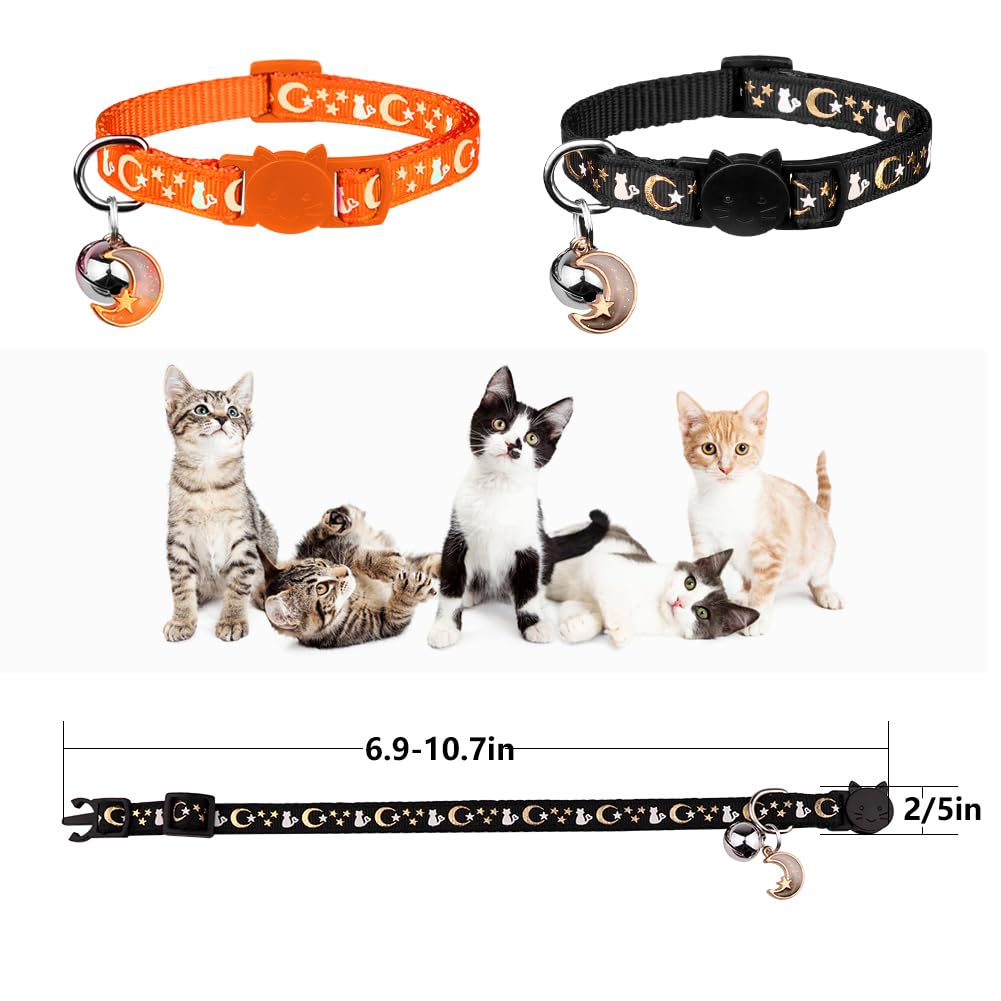 Baeuppit adjustable kitten collar fits growing cats, easy to measure neck.
