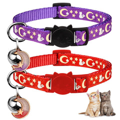 Baeuppit glow-in-dark collars in red and purple for safer night adventures.
