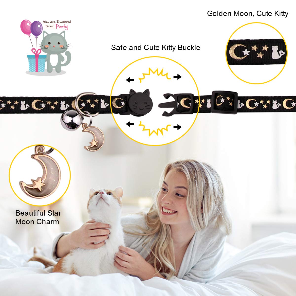 Baeuppit glow-in-the-dark cat collar helps spot your kitten after sunset