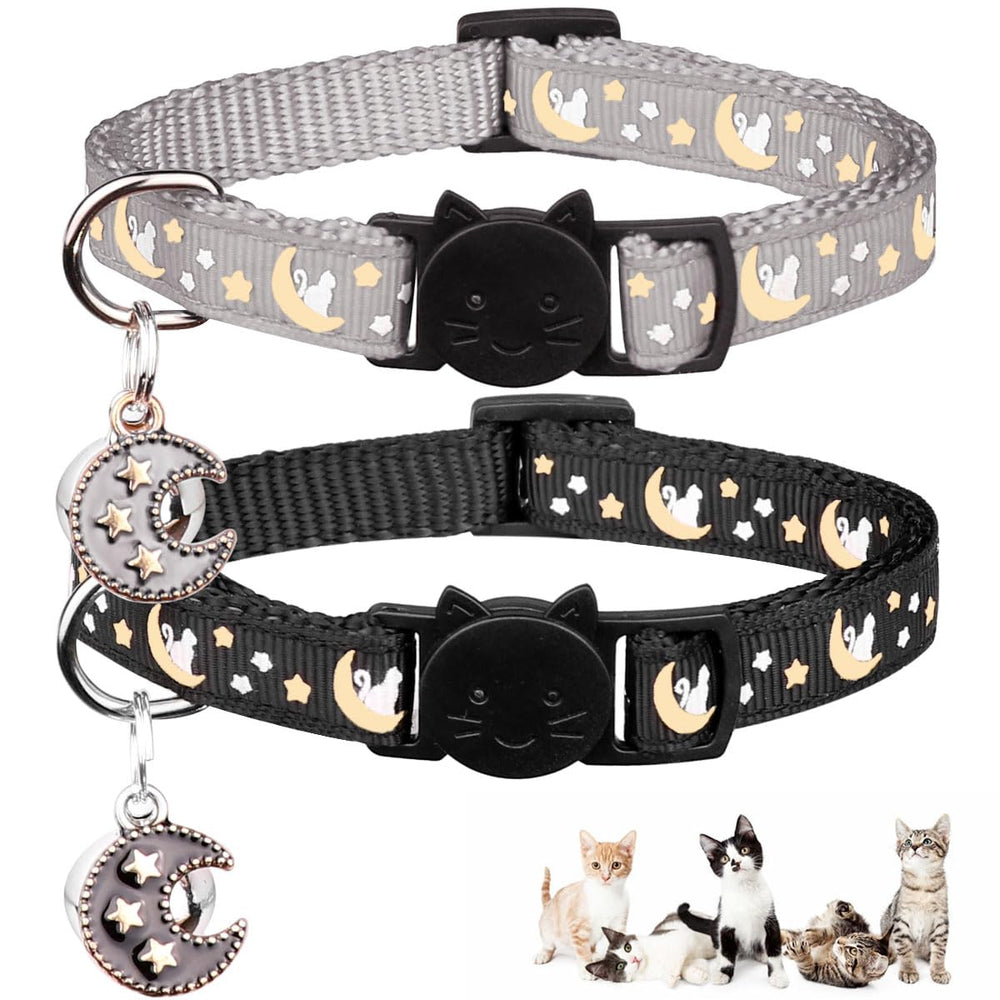 Baeuppit cat collar glow-in-the-dark pattern for nighttime visibility