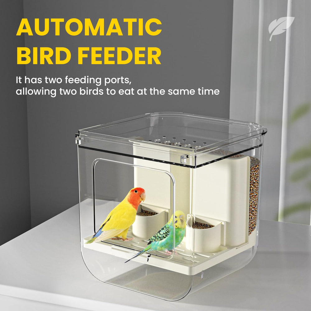 BAGHPBM No Mess feeder dispensing feature demonstrates precise grain portions.