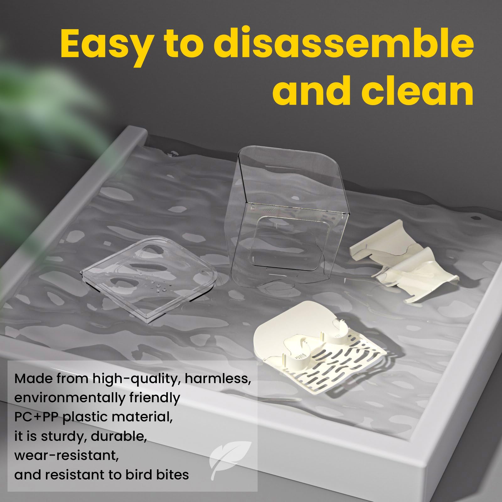 BAGHPBM No Mess feeder installation uses three hooks for secure mounting.