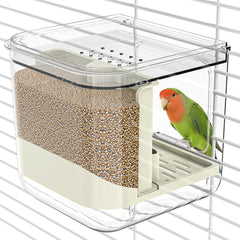 BAGHPBM No Mess Automatic Bird Feeder front view highlights spill-free feeding.
