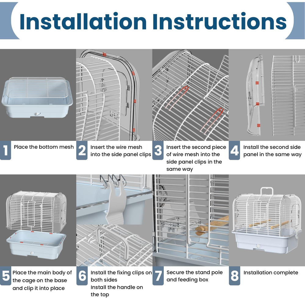 BAGHPBM travel bird carrier cage cleaning-friendly coating resists rust