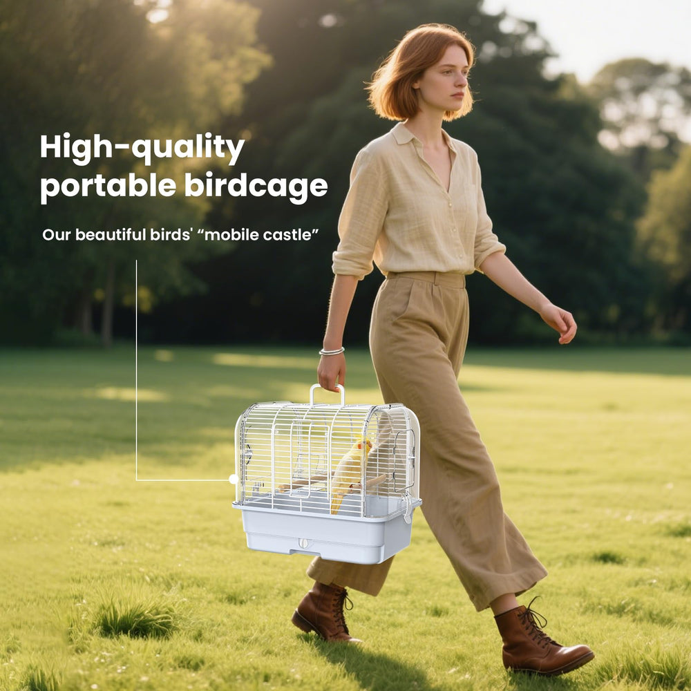BAGHPBM travel bird carrier cage inside-view reveals spacious, safe enclosure