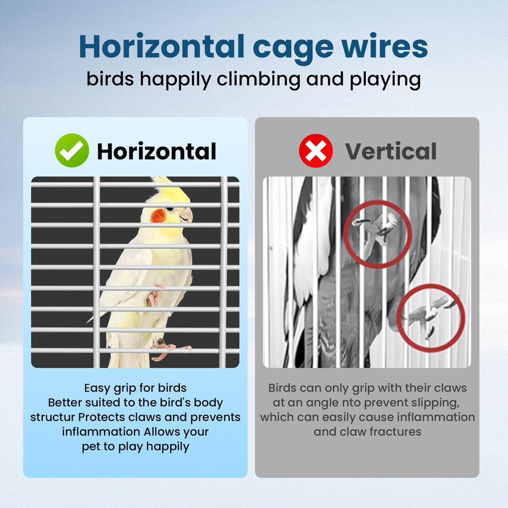 BAGHPBM travel bird carrier cage pull-out-tray for easy cleaning