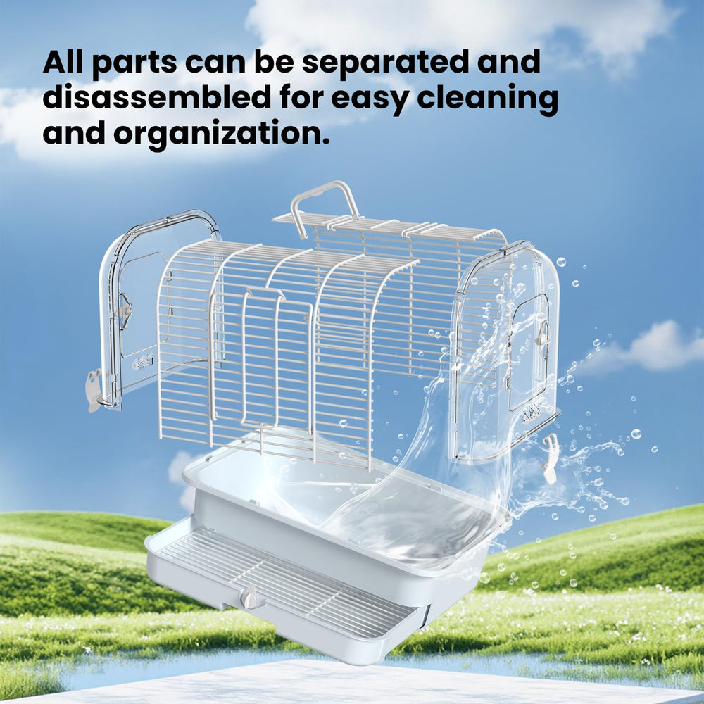 BAGHPBM travel bird carrier cage stand and carry handle